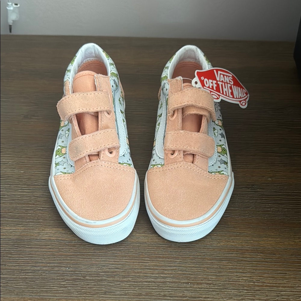Vans Pink and Green Floral Sneakers Low-Top - Picture 2 of 4